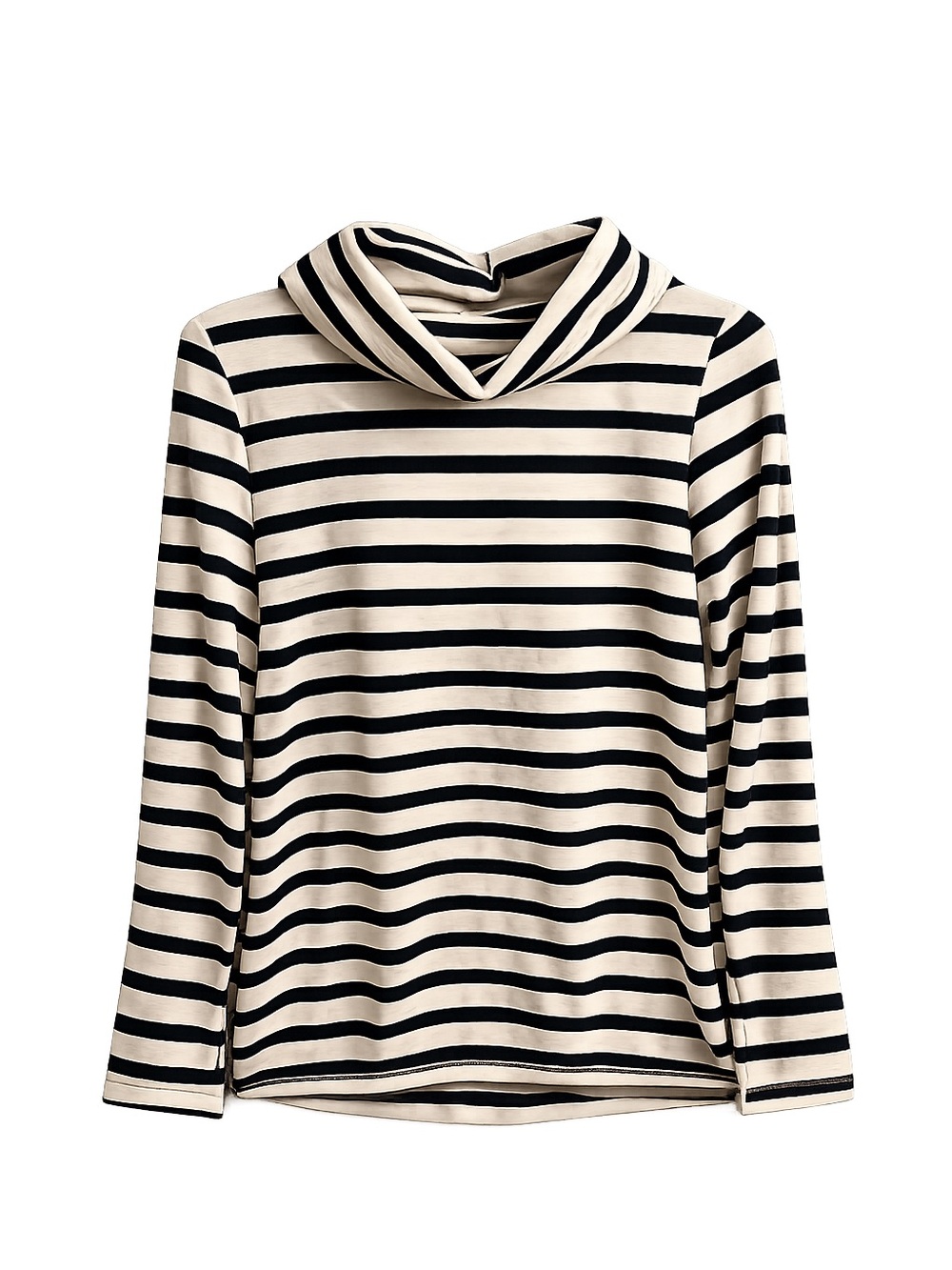 croft & barrow Black and Cream Striped Turtleneck